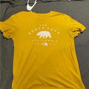 Yellow north face shirt